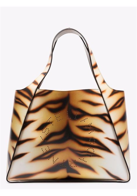 Borsa tote con stampa tigre Stella Logo arancione e marrone STELLA MC CARTNEY | 502793-W700429002